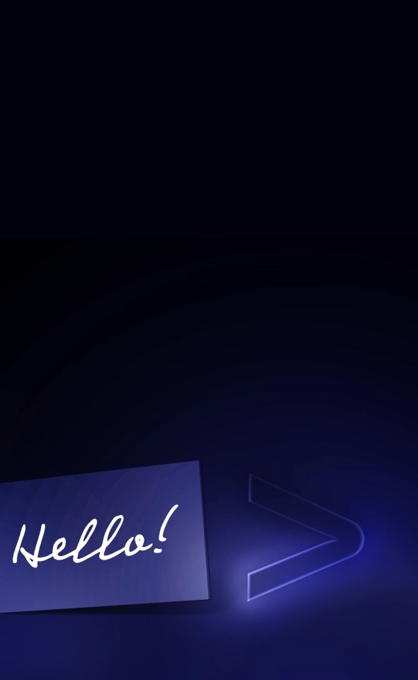 Grafica con il testo Hello!